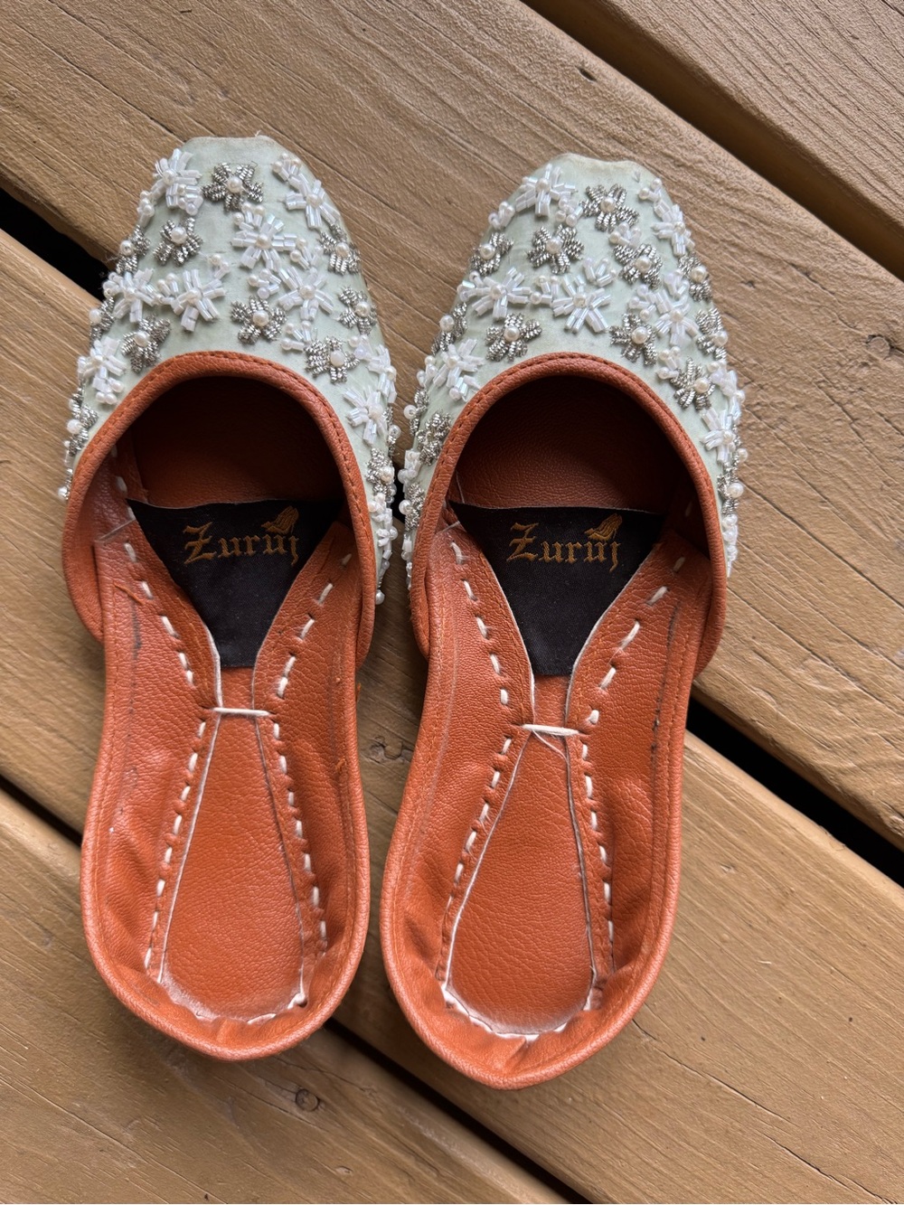 Women’s Mint Green Khussa/Jutti